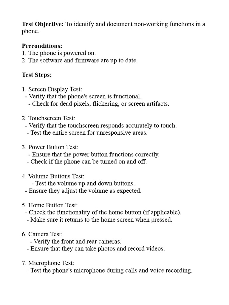 Software Testing - Test Case Scenarios | PDF | Telephone | Headphones