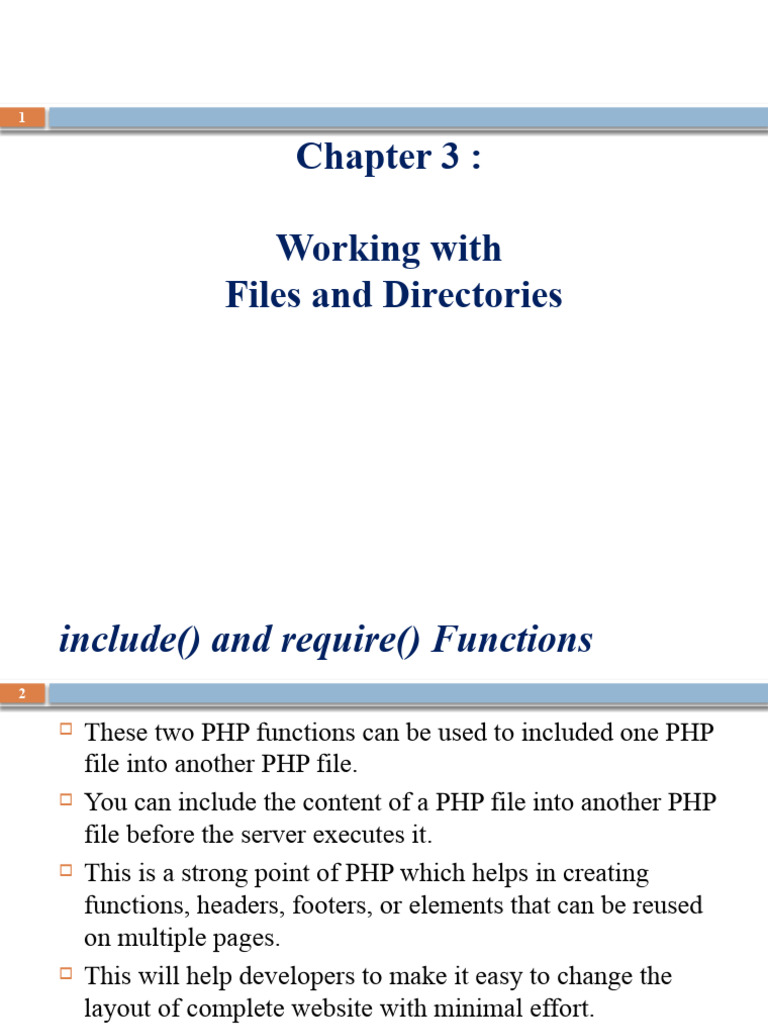 PHP File and Directory Management Guide | PDF | Php | Networking