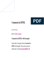 Comments in HTML