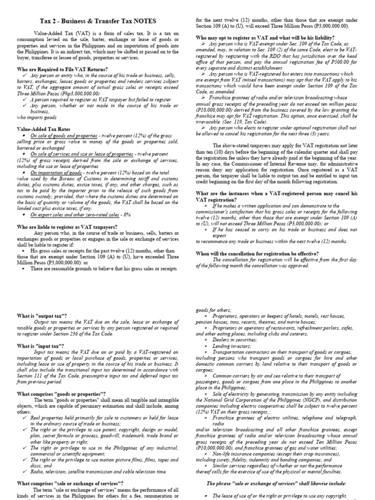 VAT Guide for Businesses in the Philippines | PDF | Value Added Tax | Taxes