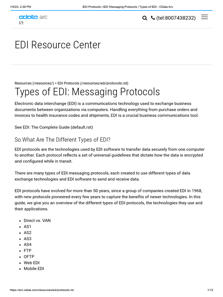 EDI Protocols - EDI Messaging Protocols - Types of EDI - CData Arc ...