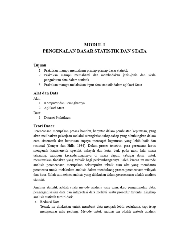 Pengenalan Statistik dan Stata | PDF