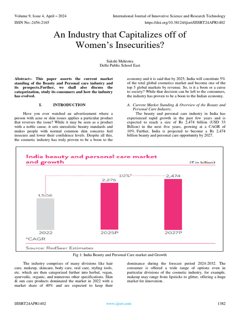 An Industry That Capitalizes Off of Women's Insecurities? | PDF ...