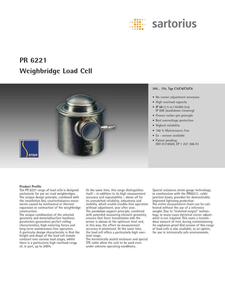 PR 6221 Analog Load Cell | PDF | Manufactured Goods | Electricity