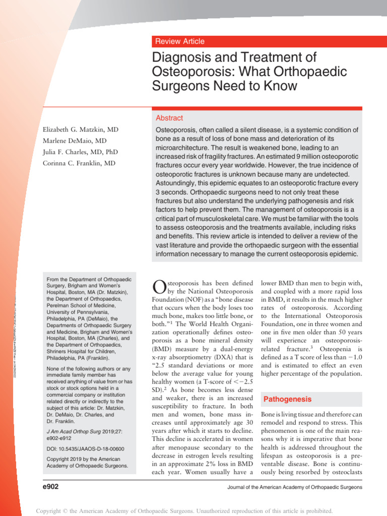 X Diagnosis and Treatment of Osteoporosis What.6 | PDF | Osteoporosis ...
