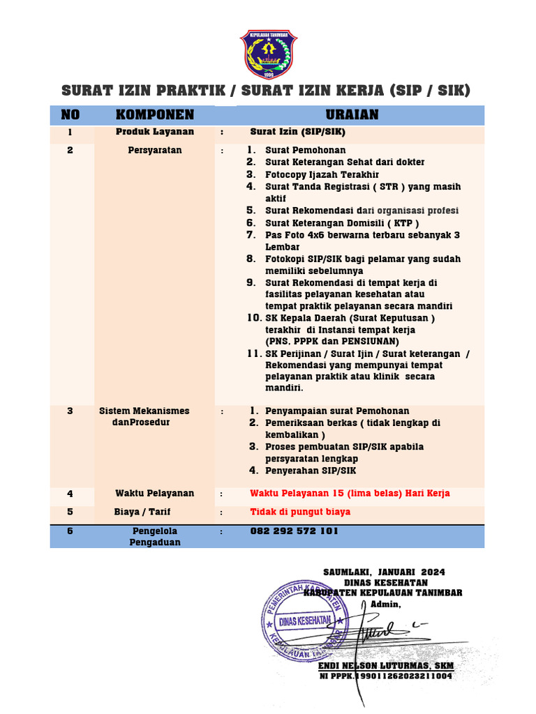 Contoh SIP Dokter 2024 | PDF