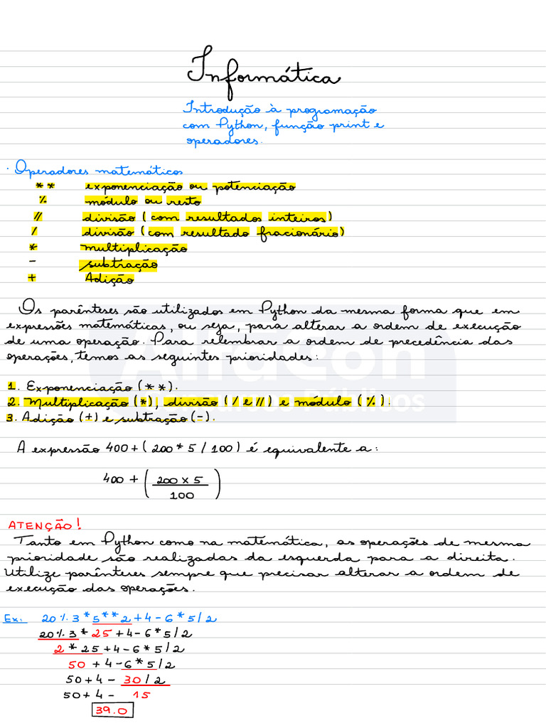 Introdução à Programação em Python | PDF | Exponenciação | Aritmética