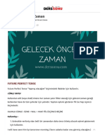 Derssonu - Gelecek Öncesi Zaman Future Perfect Tense