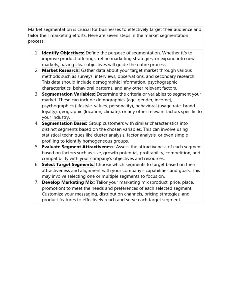 Market Segmentation Guide | PDF