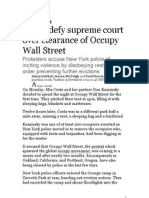 NYPD Defy Supreme Court Over Clearance of Occupy Wall Street