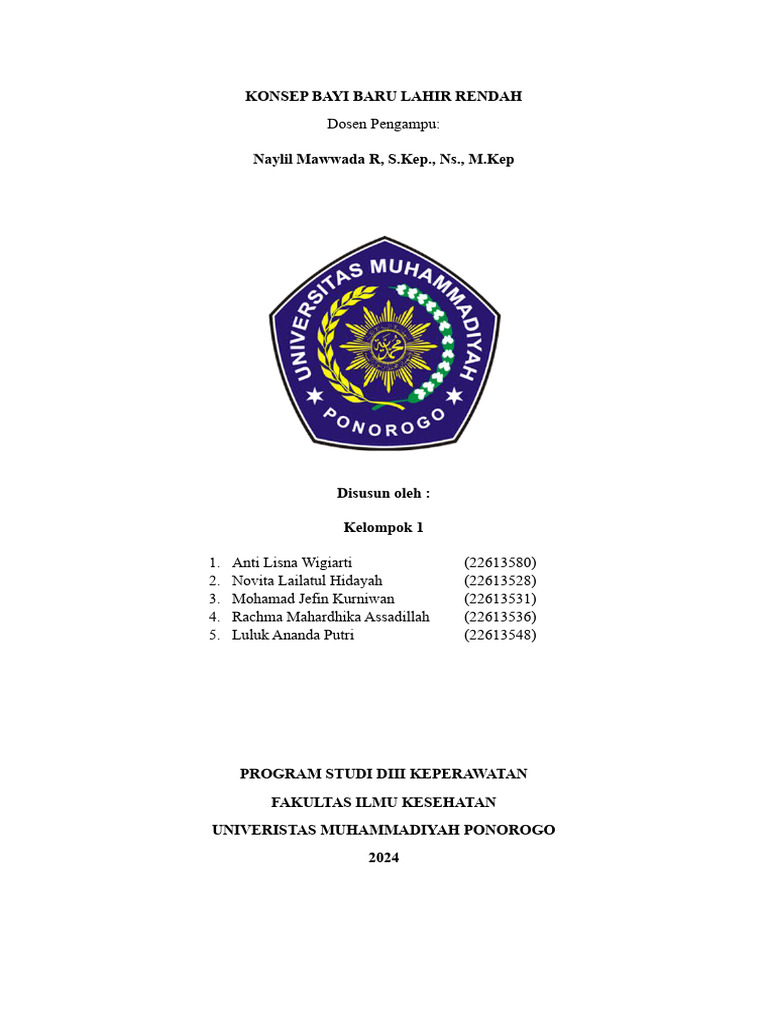 Konsep Bayi Baru Lahir Rendah 1 | PDF