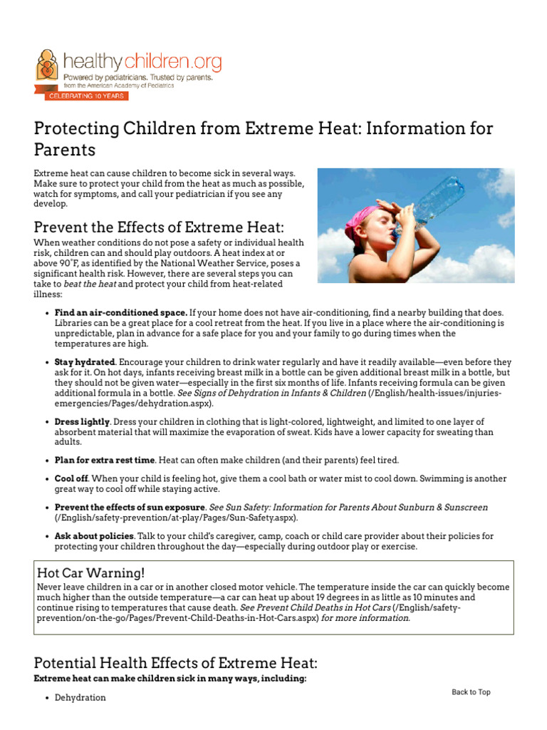 26 AAP Protecting Children From Extreme Heat 2017 | PDF | Air ...