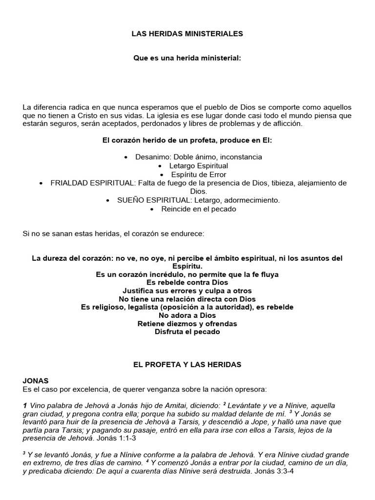 Heridas Ministeriales y su Impacto | PDF | Jacob | Jonás