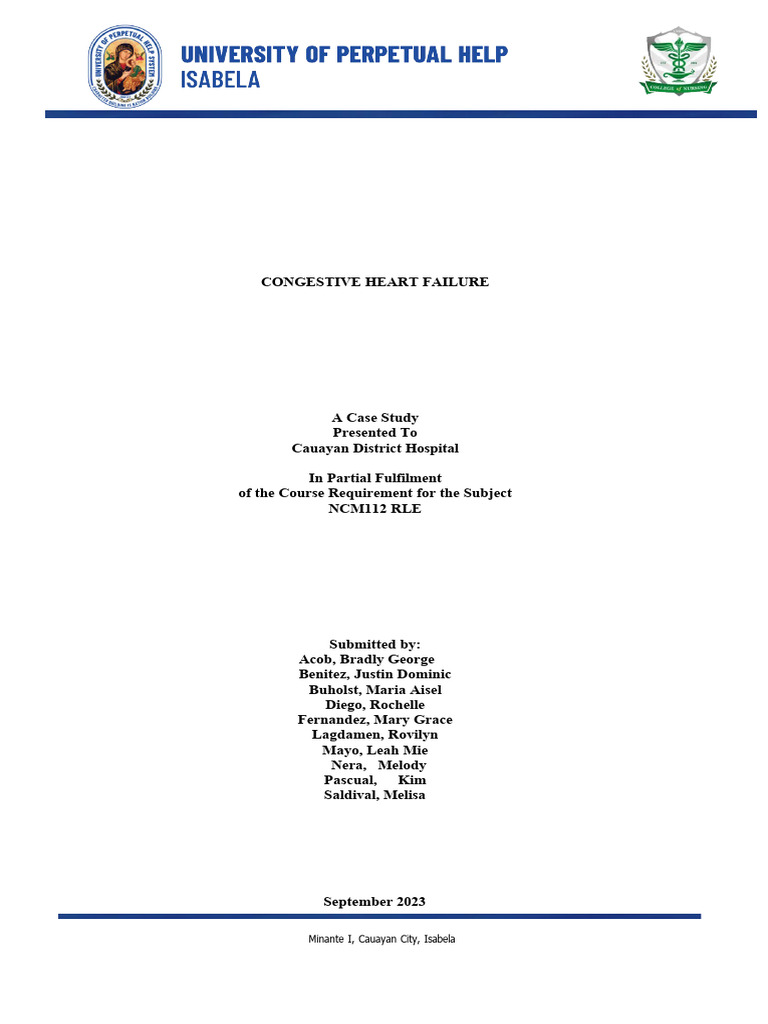 Case Study: Congestive Heart Failure | PDF | Heart | Heart Failure