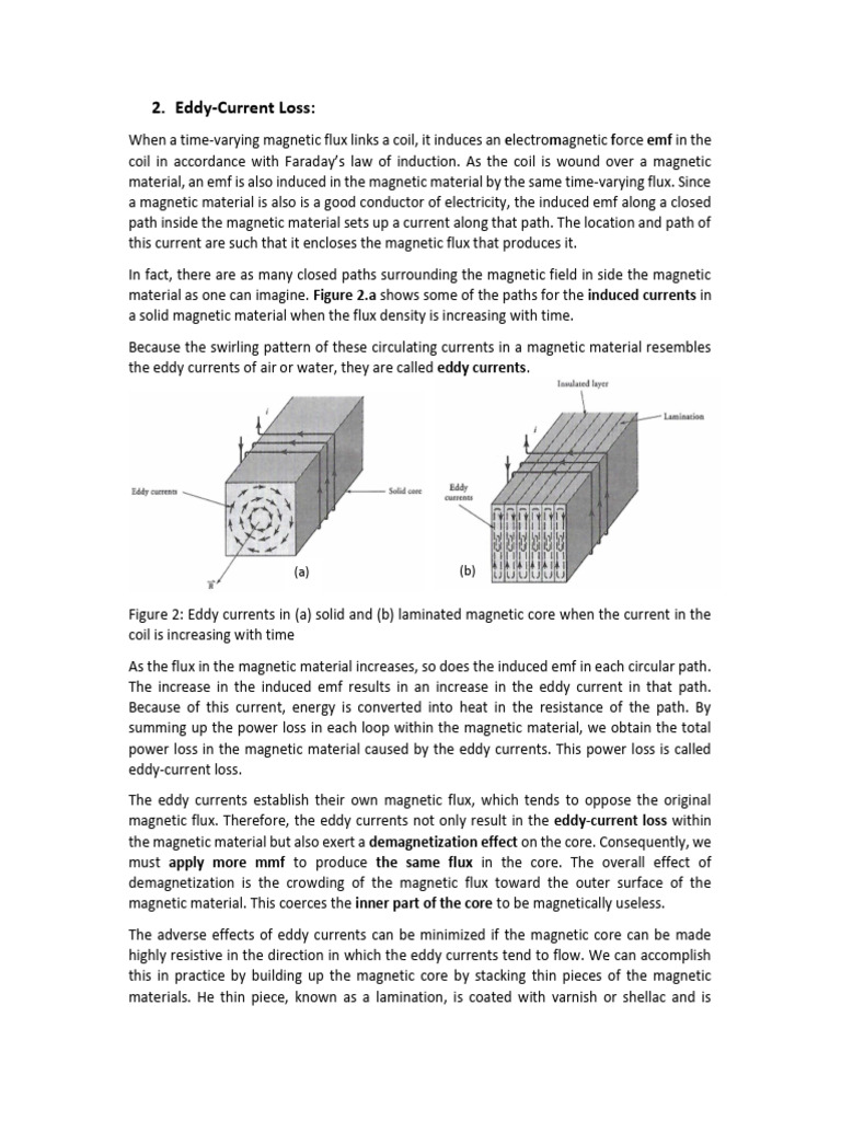 Eddy Current Loss in Magnetic Materials | PDF | Electromagnetic ...