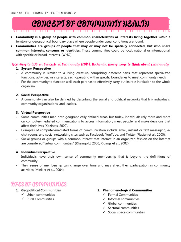 Understanding Community Health Nursing | PDF | Community | Communication