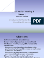 Introduction To Mental Health & Mental Health Nursing