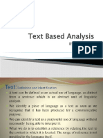 Text Based Analysis