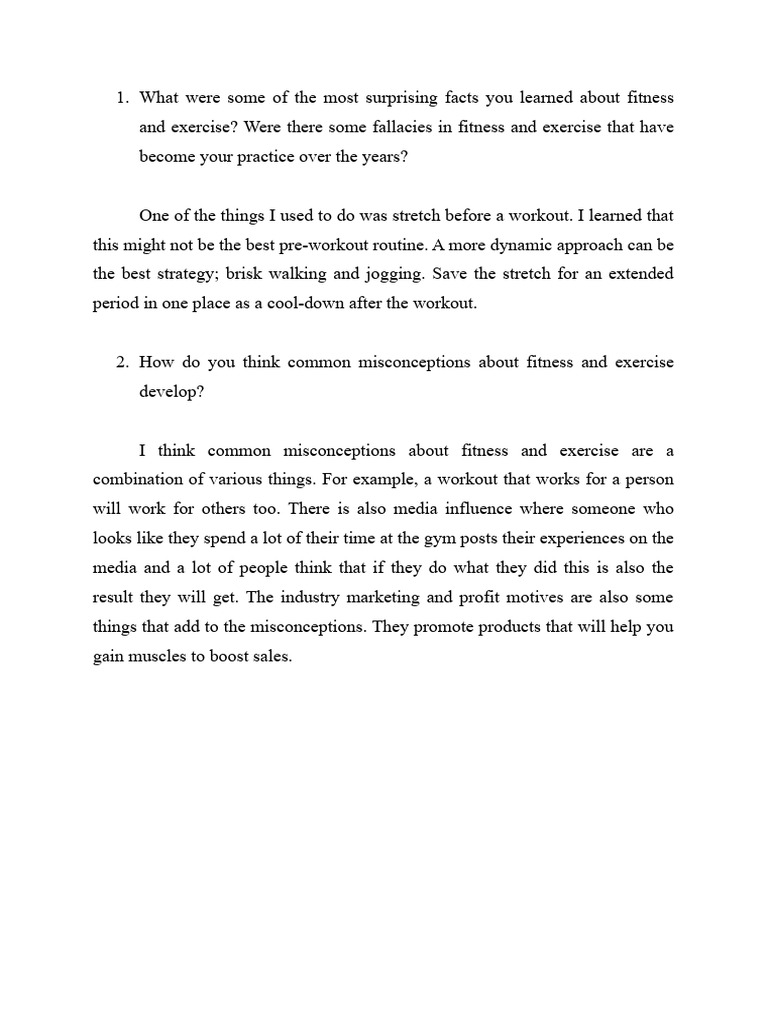 Debunking Fitness Myths and Misconceptions | PDF