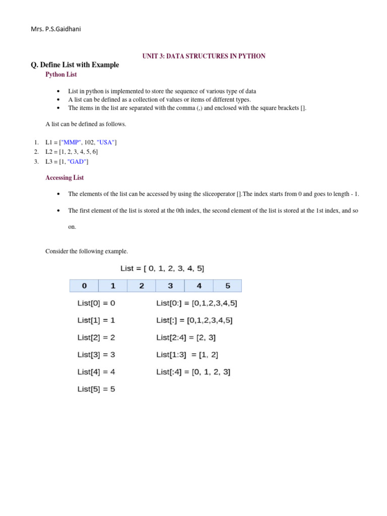 Unit 3 Python PSG | PDF | Bracket | Python (Programming Language)