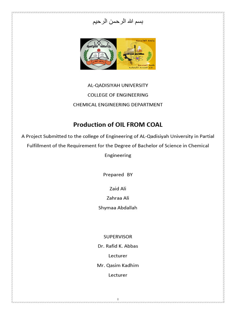 Production of OIL FROM COAL PDF Gasification Energy Technology