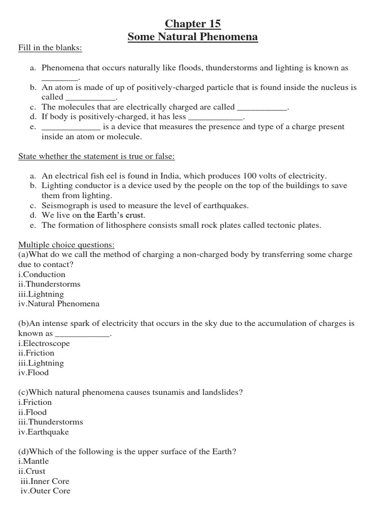 Chapter 15 Some Natural Phenomena | PDF | Earthquakes | Electric Charge