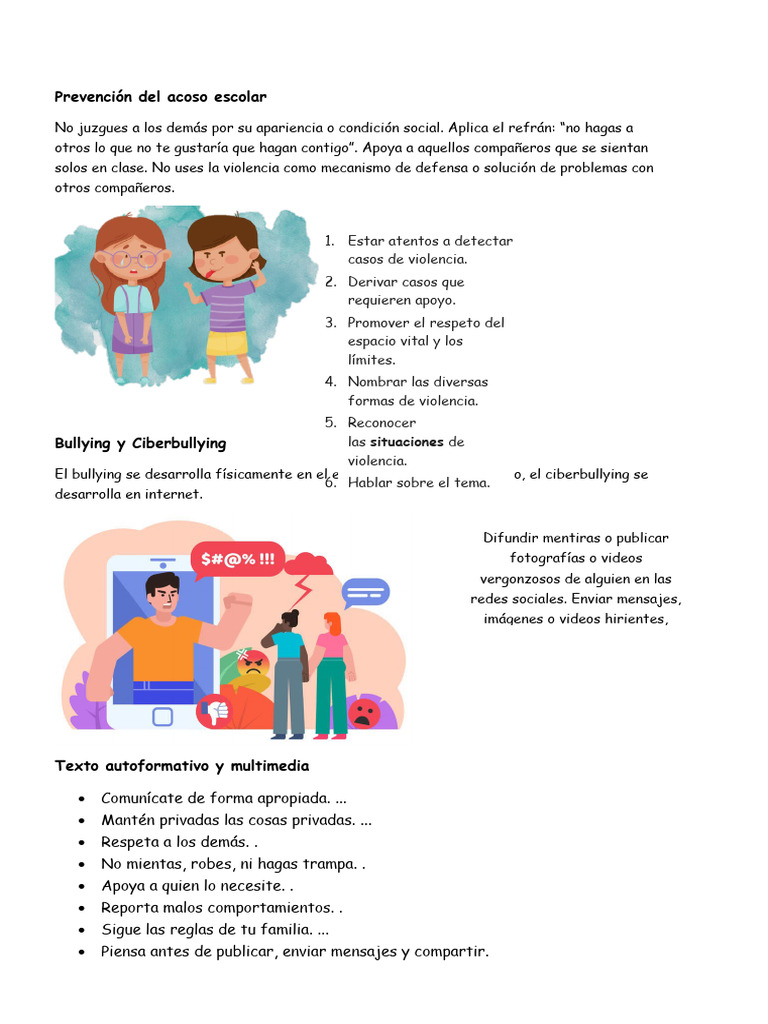 Estrategias para prevenir el acoso escolar | PDF