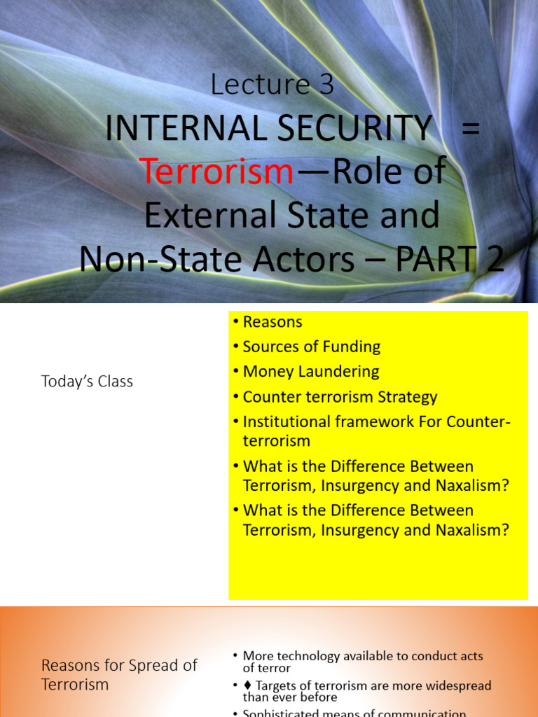 Internal Security - Role of External State and Non-State Actors - PART ...