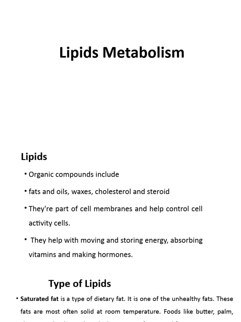 Lipids Metabolism | PDF | Fat | Lipid