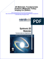 Textbook Ebook Spintronic 2D Materials Fundamentals and Applications Materials Today Wenqing Liu Editor All Chapter PDF