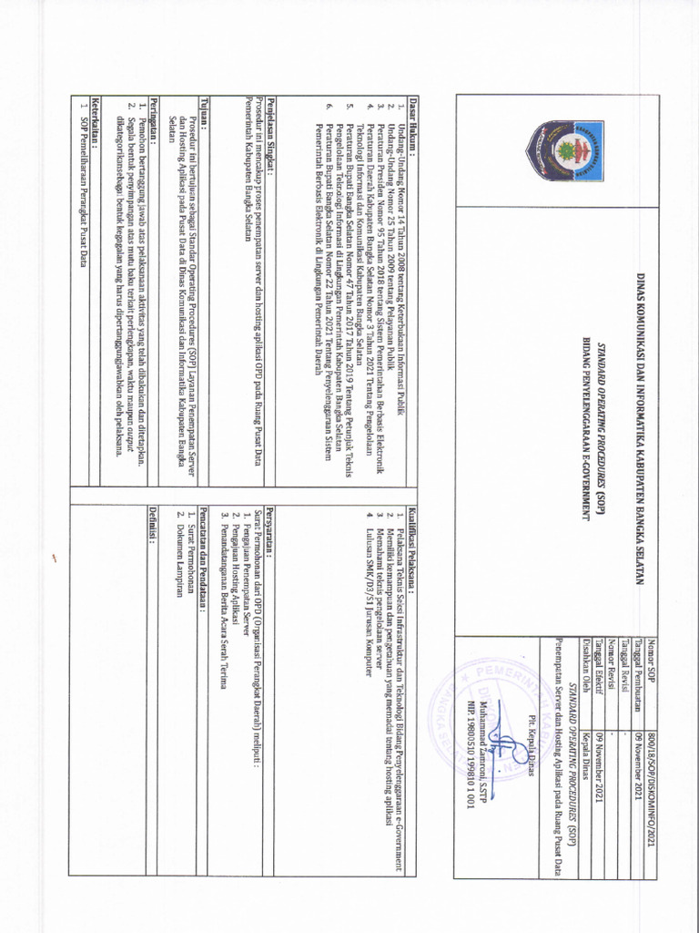 Sop Penempatan Server Dan Hosting Aplikasi Pdf