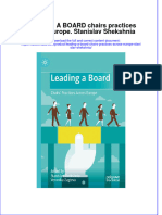 Textbook Ebook Leading A Board Chairs Practices Across Europe Stanislav Shekshnia All Chapter PDF