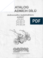 KATALOG NÁHRADNÍCH DÍLŮ Jedonoosého Malotraktoru AGZAT JP4-003, JP4-003.15, JP4-003.17, JP4-003.2