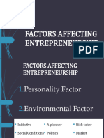 Factors Affecting Entrepreneurship