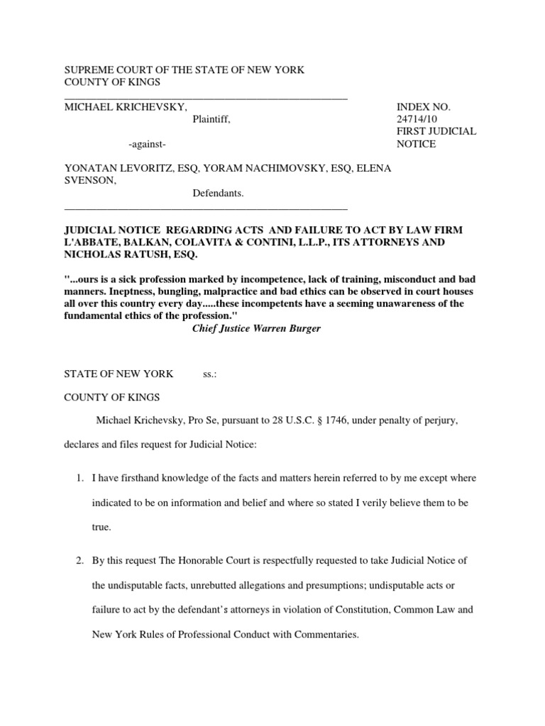 Judicial Notice of Legal Malpractice Claims | PDF | Lawyer ...