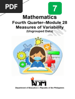 Mathematics7 - Q4 - Mod28 - Measures of Variability Ungrouped Data - V5