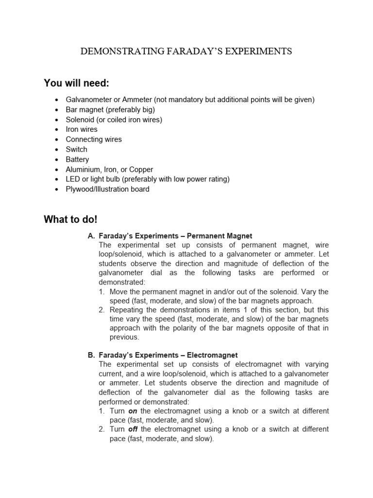 Lab Sheet Faradays Law Pdf Electromagnetic Induction Magnet