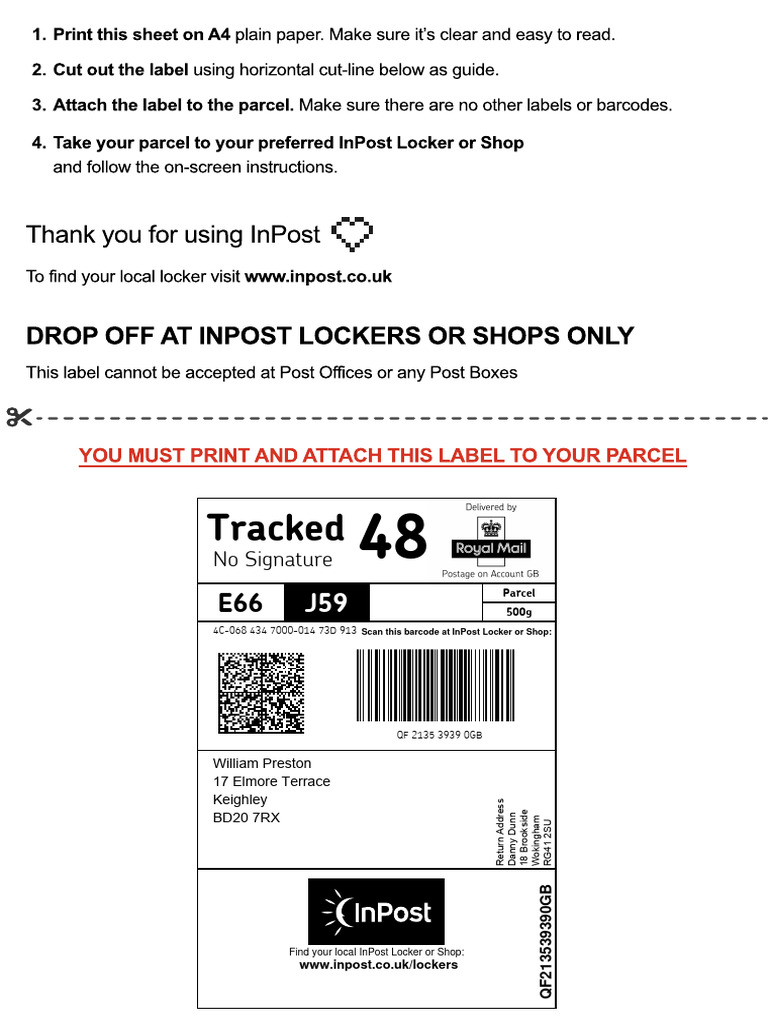 InPost Parcel Label Instructions | PDF