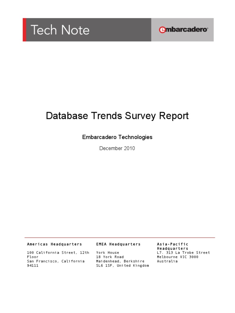 2010 Database Trends Survey Insights | PDF | Oracle Database ...
