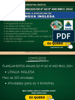 AMOSTRA GRÁTIS - LÍNGUA INGLESA - Planejamentos Do6º Ao 9º Ano - BNCC 2024