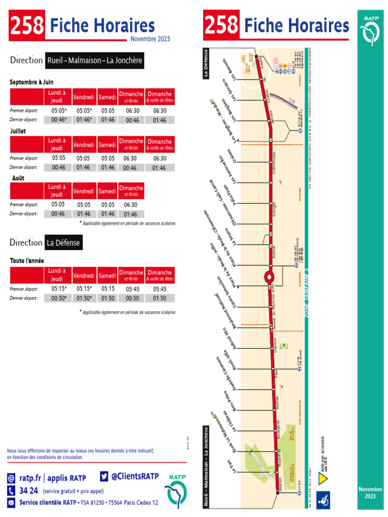 Horaires Bus 258 - La Défense/Rueil | PDF