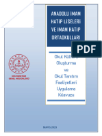 Imam Hatip Okullari Okul Kulturu Olusturma Ve Okul Tanitim Faliyetleri Uygulama Kilavuzu