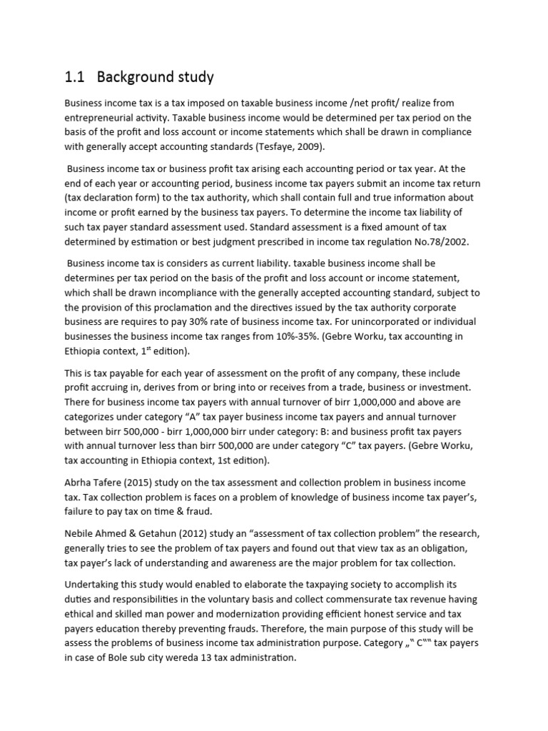 Background study pdf taxes income tax