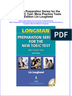 Textbook Ebook Longman Preparation Series For The New Toeic Test More Practice Tests 4Th Edition Lin Lougheed All Chapter PDF