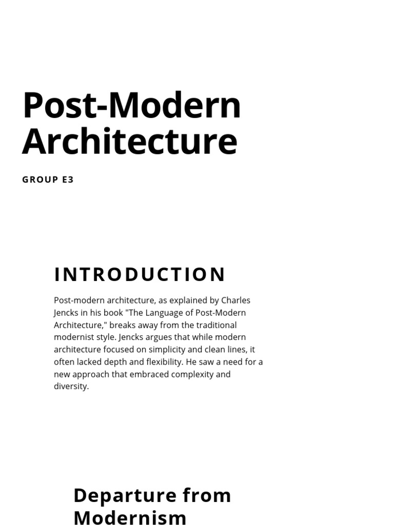 Post-Modern Architecture The Language of Post-Modern Architecture ...