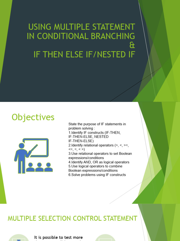 IF THEN ELSE IF and MULTIPLE CONDITION STATEMENTS | PDF | Theoretical ...