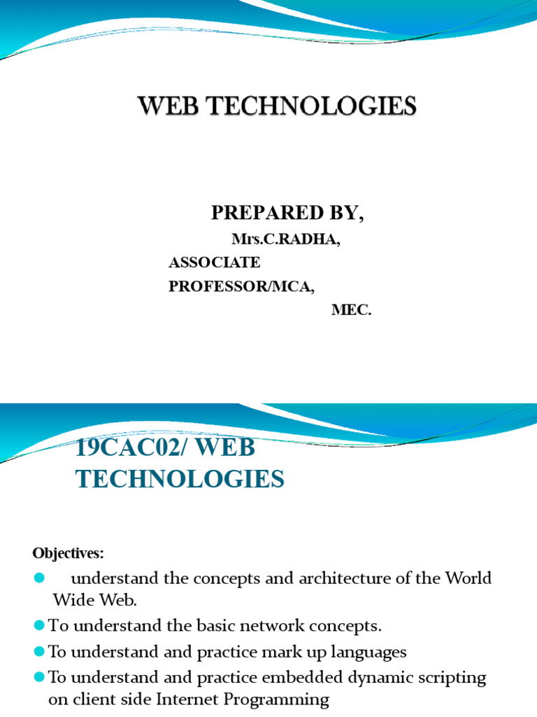 Understanding Web Technologies | PDF | Dynamic Web Page | World Wide Web