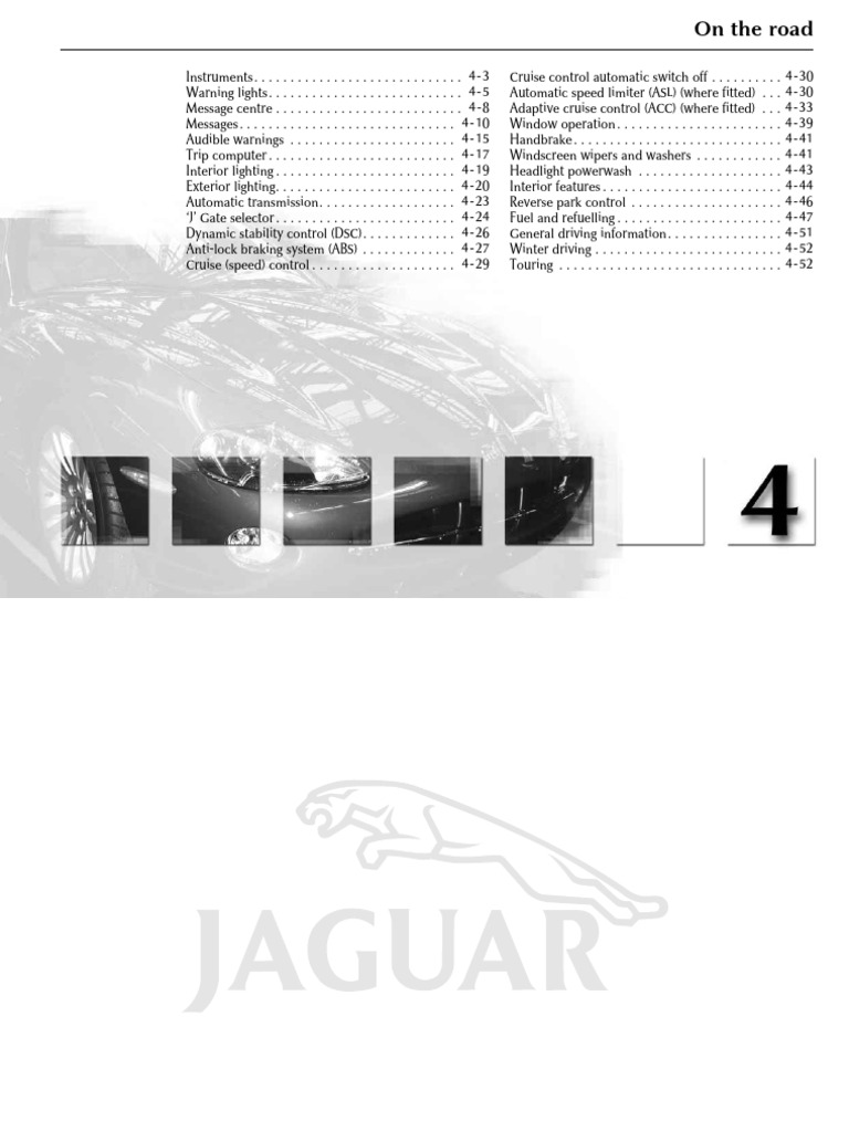 2018 JAGUAR XF OWNERS MANUAL PDF FREE DOWNLOAD visual data 4
