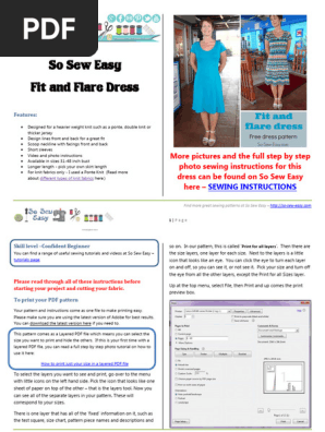 Free Fit and Flare Dress Pattern | PDF | Seam (Sewing) | Sewing