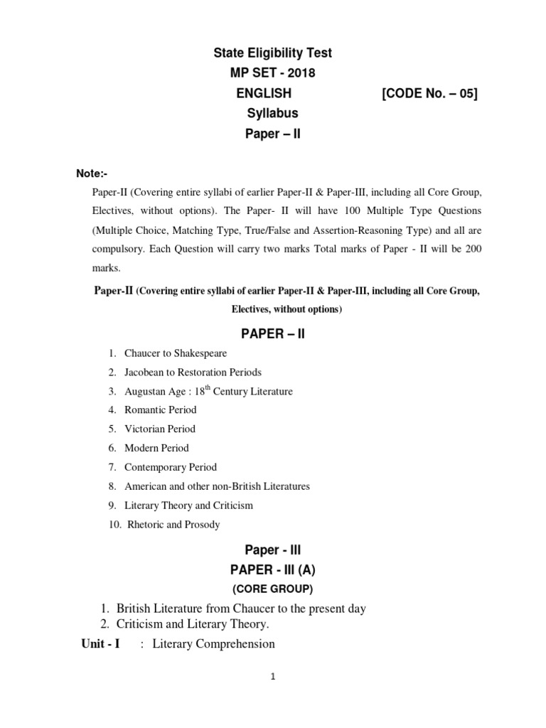 Mp set p2 english pdf english literature british literature